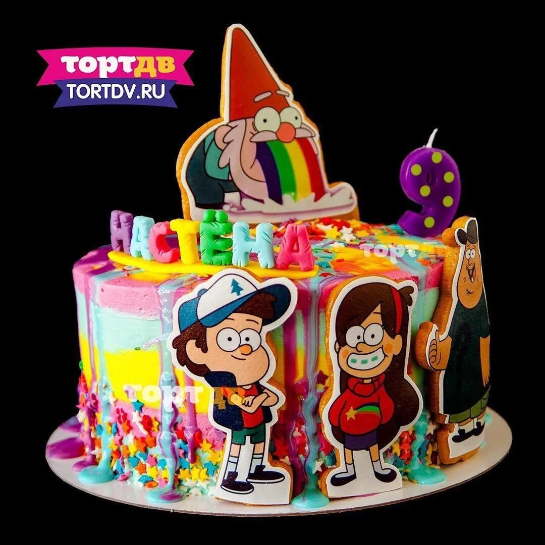 Торт Gravity Falls с Дядюшкой Стэном