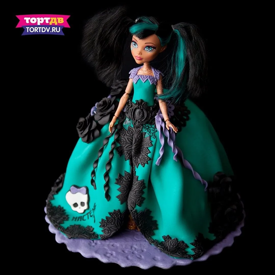 Торт-кукла Monster High в бирюзовом платье